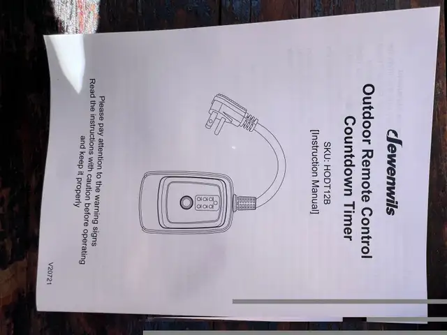 Dewenwils Outdoor Remote Control Countdown Timer65151223662722122