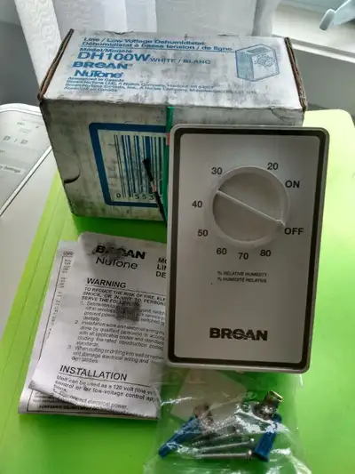 BROAN DH100W Contrôle DESHUMIDIFICATEUR Avec SOUFFLEUR 24/120V, View more
