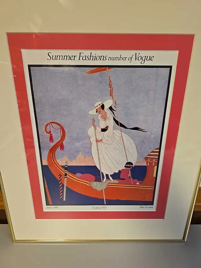 Vintage Vogue Art Print June 1 1916 Summer Fashion Cover Wall Ar in Arts & Collectibles in St. Catharines - Image 3