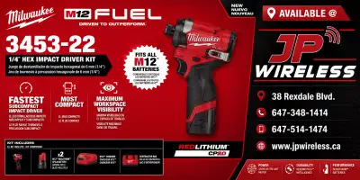 Milwaukee M12 FUEL 1/4" Hex Impact Driver Kit, View more