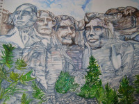 Mount Rushmore watercolor