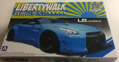 Aoshima 1/24 LB Works R35 GT-R Version 1 car model. The kit is brand new and never started.