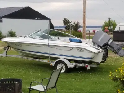 Selling a searay boat Shore lander. Open bow, comes with trailer. 100hp Marina. Haven't used it in 2...