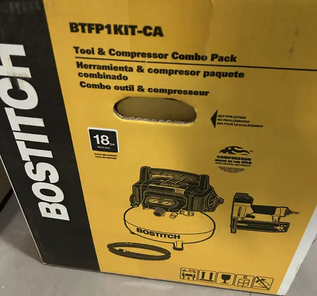 Bostitch Air Compressor & Nailer Kit in Power Tools in Kingston - Image 5