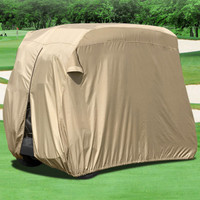Waterproof Golf Cart Cover Fits Two-Person Carts - (BLK & Beige)
