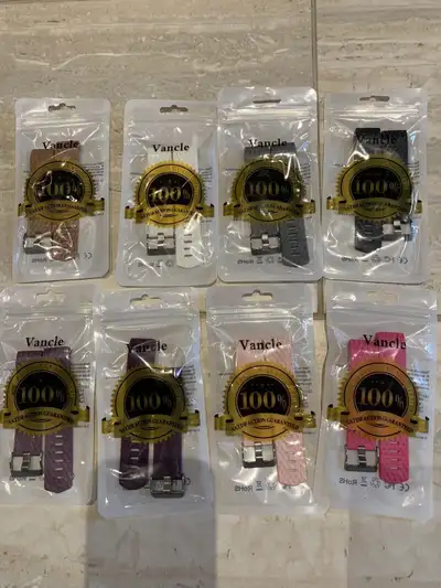 Never used. Size small. Website states will fit 5.5-6.7 inch wrist. 8 colours. $5 per band