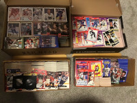 Huge lot of Approximately 10000 Hockey + Football Cards