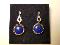 Swarovski Blue Stone Pendant and Earings