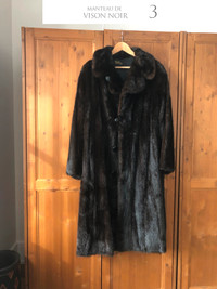 Manteau de Vison noir fourrure véritable [modèle #3]