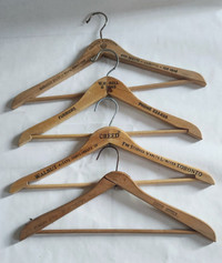 Vintage Solid Wood Hotel Furrier Advertising  Clothes Hangers