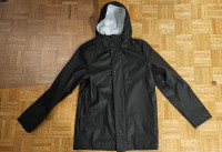 Men's PVC Rain Jacket Size Medium Black