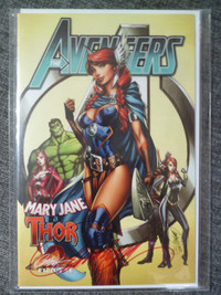Avengers - Mary Jane is Thor comic - signed by J Scott Campbell