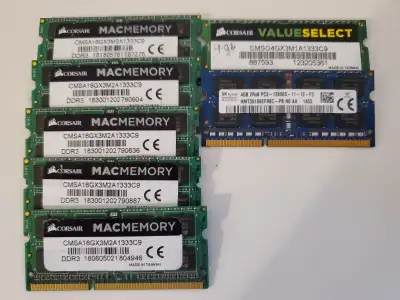 DDR3/DDR3L, DDR4 and DDR5 for Laptops, from $15, View more
