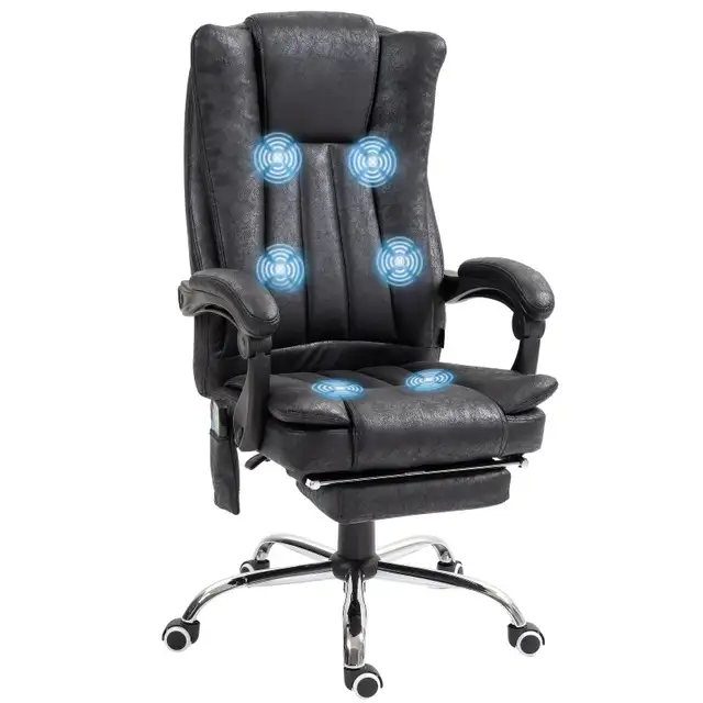 Office Chair，Vibration Massage Chair Micro Fiber Recliner in Chairs & Recliners in Markham / York Region - Image 3