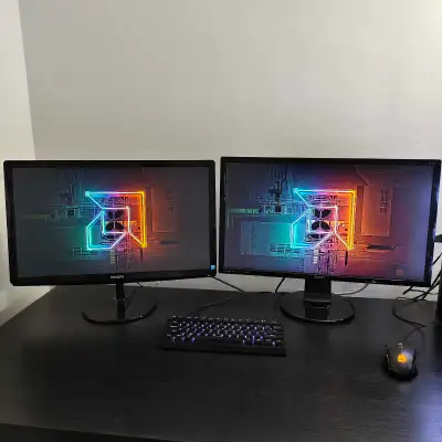 ️️ Clean Dual 24" Monitor Setup, View more