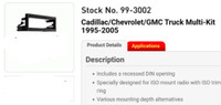 Cadillac Chevrolet GMC 1995 - 2002 Metra Radio Installation KIT