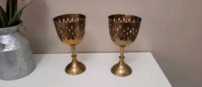 Set of 2 vintage brass candle Holders, View more