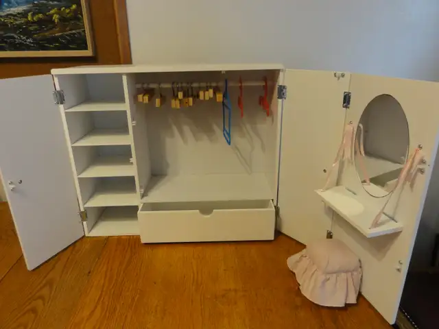 American Girl Large Doll Closet with Hangers Very Good Condition in Toys & Games in North Bay - Image 3