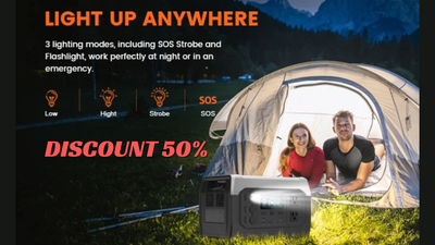 CTOLITY XP1000 1800W Portable Solar Generator Power Station 1024WH Lifepo4 Battery Camping Charging...