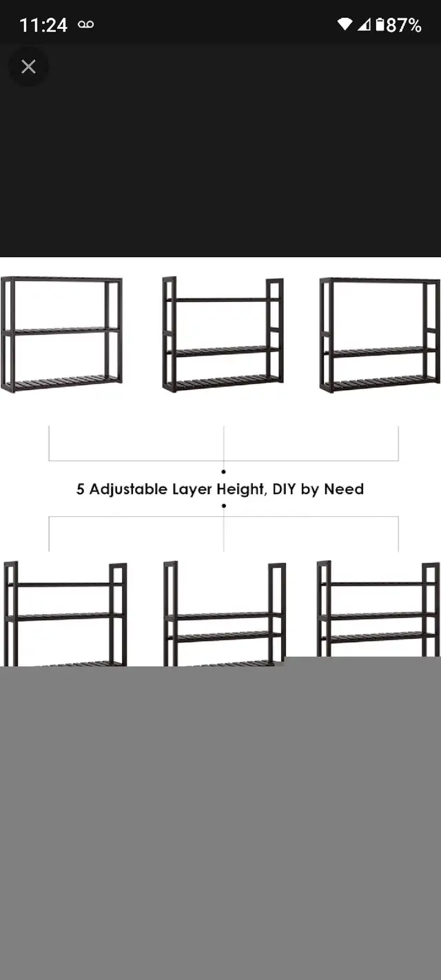 Bamboo shelf adjustable washroom vanity laundry organization in Bookcases & Shelving Units in Oakville / Halton Region - Image 5