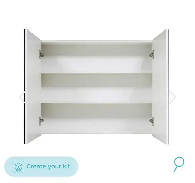 New - 32" Glossy white medicine cabinet with 2 mirror doors in Bathwares in Ottawa - Image 3