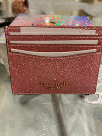 Kate Spade Glitter Pink Card Holder- brand new, never used!