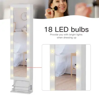 Mirror Jewelry Cabinet Armoire, Jewelry Organizer with 18 LED Li, View more