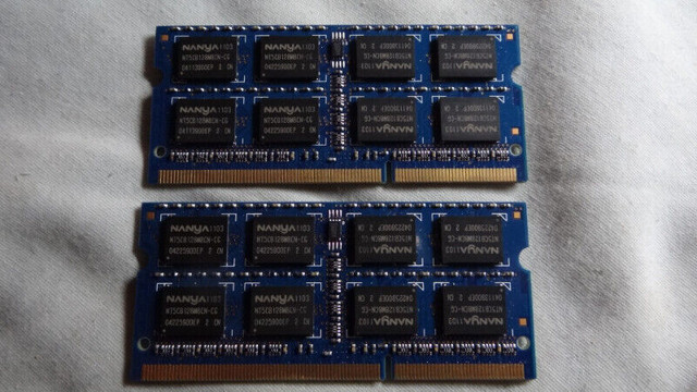 Mémoire Memory Portable Laptop PC-MAC 2x2Gig=4gig- NANYA dans Cartes-mémoires et clés USB  à Ville de Montréal - Image 2