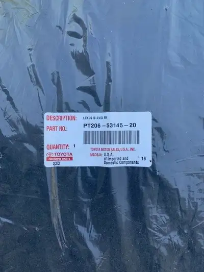 PT206-53145-20 This specific part is made to fit the Lexus IS series, particularly for: Lexus IS250...