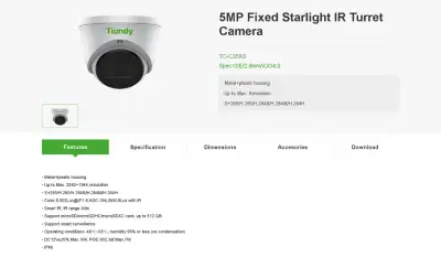Tiandy Security Camera - TC-C35XS, View more