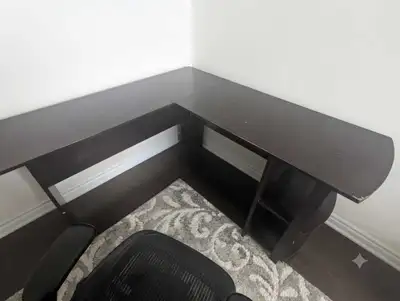 L-Shaped Corner Desk with Built-in Storage, View more
