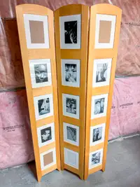 Wood Photo Collage Frame 3-Panels, Room Divider / Privacy Screen