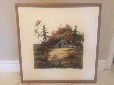 Raymond Callebaut rustic home in woods oil painting, View more