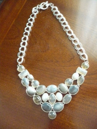 CHUNKY BIB SHAPED STERLING SILVER COLLAR NECKLACE FROM NEW YORK