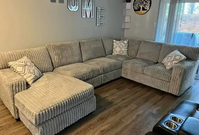 U Shaped Sectional Corduroy Sofa Available For Sale  in Couches & Futons in Kingston - Image 2