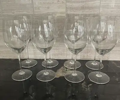 Set of 8 Luigi Bormioli Crystal Wine Glasses – Large Size, View more
