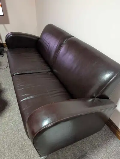 Leather couch and chairs, View more