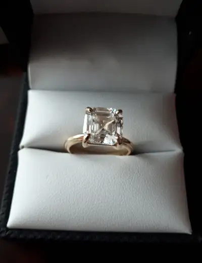 STUNNING Asscher cut solitaire. Flawless stone. This ring is brand new,...please read description on...