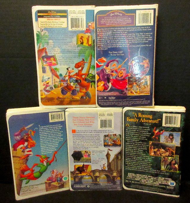 Disney Clamshell Movies VHS x 5 "Robin Hood,SwordinStone,etc" VG in CDs, DVDs & Blu-ray in Stratford - Image 2