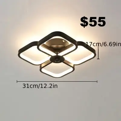 SALE Modern LED Ceiling Square Light Fixture Matte Black, View more