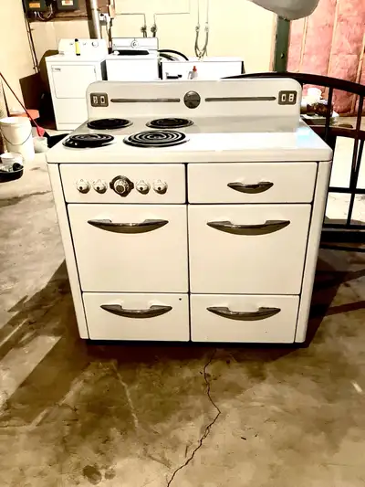 Antique vintage stove with double oven...., View more