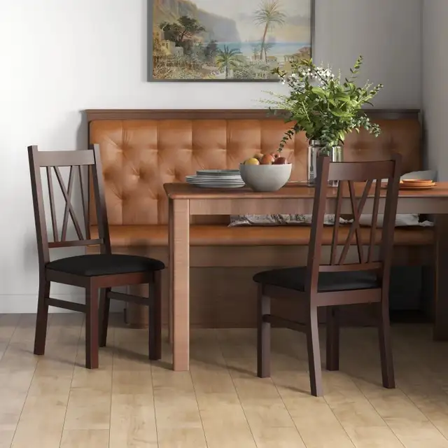 Pine Wood Kitchen Table Chair with PU Leather Cushion for Living in Chairs & Recliners in Markham / York Region - Image 6