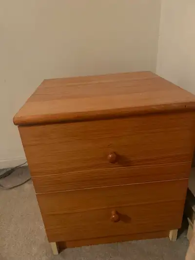 Pine wood 2-Drawer Nightstand, View more