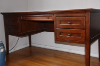 SOLID CHERRY WOOD OFFICE DESK AND CHAIR