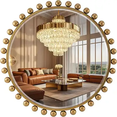 30 Inch Round Wall Mirror with Antique Gold *** BRAND NEW ***, View more