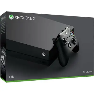 Xbox one x 1 tb cables original Box ,1 controller  and games, View more