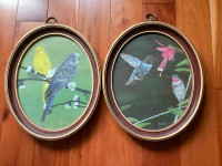 Oval framed paintings