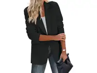 Women’s Black Long Sleeve Lightweight Blazer Jacket