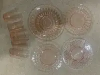Pink glass dishes 