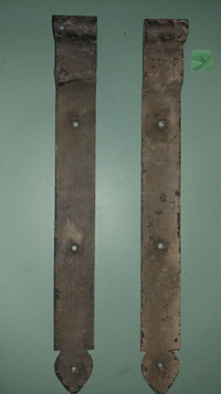 pair of antique old barn door straps fronts